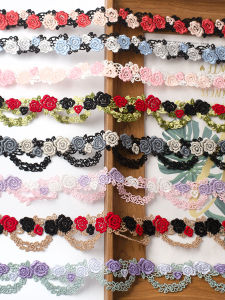 Colorful Chain Polyester Embroidery Handmade Lace Trim 3.5cm Wide for Clothing Cheongsam Curtains DIY Sewing Accessories