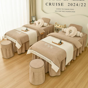 New High-End Bedding Set Four-Piece Massage Therapy Bathing Capillaries Skin-Friendly with Hole Beauty Salon Special Use