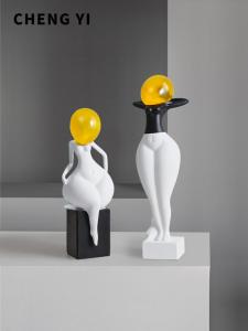 Chengyi Luxury Lightweight Creative Abstract Art Cabinet Decorative Ornaments for Living Room and Office Scandinavian Style Resin Material