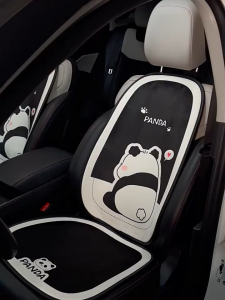 Universal Car Seat Cushion Pad Cute Cartoon Panda Front Rear Seat Mat Breathable Non-slip Cushion Backrest Headrest