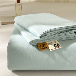 MINGSHA | A Class Pure Cotton Flannel Thickened Plain Bed Sheets Set