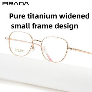 FIFADA 2023 Luxury Fashion Womens Eyewear Retro Round Titanium Eyeglasses Optical Prescription Glasses Frame For Women K5001