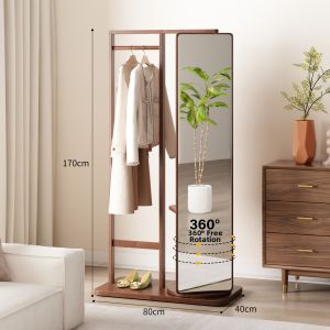 TINGXU | Moveable Multi-functional Storage Bookshelf Mirror Retro Style Home
