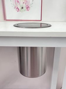 Stainless Steel Kitchen Sink Cover Hidden Trash Can Cabinet Lid Embedded Countertop Swing Cover Kitchen Decoration Cover