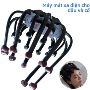 Máy Massage Da Đầu Hình Xúc Tu Bạch Tuộc Điện Tử 5 Chế Độ Không Dây Dụng Cụ Gãi Đầu 3D Với Liệu Pháp Ánh Sáng Đỏ LED Massage Đầu Rảnh Tay