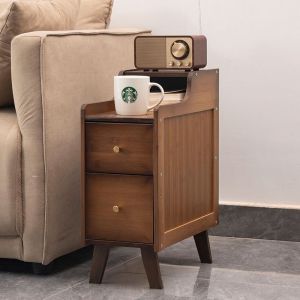 Modern Luxury Narrow Bedside Storage Cabinet