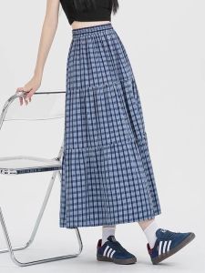 DAIXIANGFEIZI | Plaid A-Line High Waist Skirt for Petite Women