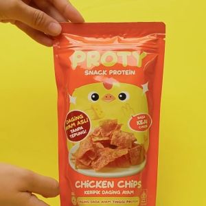 PROTY Chicken Chips 18gr / Keripik Snack Cemilan Ayam Rasa Original Keju Seaweed Spicy / BANDUNG