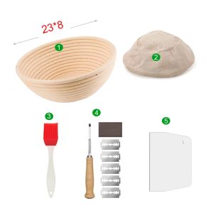 5/8pcs Natural Bread Banneton Proofing Basket Oval Round Rattan Wicker Dough Sourdough Baskets Cane Baking Fermentation
