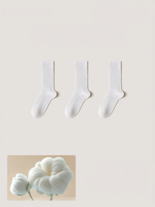 Women Anti-Odor Pure Cotton Long Tube Socks