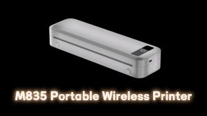 Máy In Nhiệt Mini Khổ A4 Di Động Phomemo M835-In giấy nhiệt khổ A4/A6/A7/A8-Độ phân giải in HD 300DPI-Kết nối Bluetooth in trực tiếp từ ĐT USB với máy tính