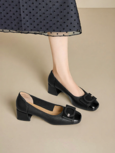 Josiny | Versatile Office Work Coarse Heel Single Shoe