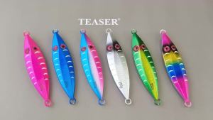 TEASER J152 100g 150g 200g 250g Saltwater Luminous Fishing Metal Jigging Lure Isca Pesca Long Casting Sinking Metal Jig Bait