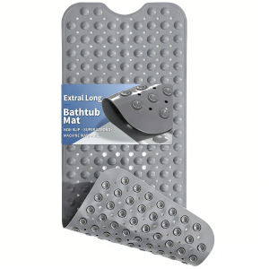 Bathtub Mats for Shower Tub Extra Long Non-Slip 40 X 16 Inch Bath Mat with Drain Holes and Suction Cups Bath Mat for Bathroom