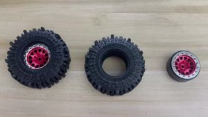 Bộ Mâm Xe RED SPIDER 4 Chiếc 1.3 Inch Có Lốp Lỗ Bắt Ốc 7mm Dành Cho Xe RC Crawler 1/18 1/24 TRX4M SCX24 AX24 FCX24 Ascent-18 Phụ Tùng Nâng Cấp