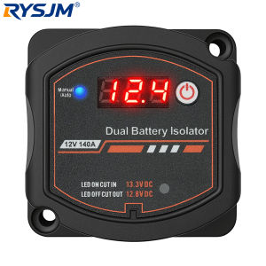 RYSJM | 12V 140A Smart Dual Battery Isolator Digital Voltage Sensitive Relay VSR Split Charge For Car RV Camper UTV Boat Marine Yacht