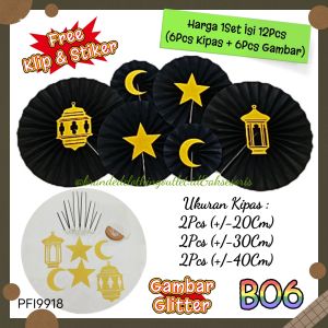 PAPER FAN IDUL FITRI / TEMPELAN EID MUBARAK / TEMPEL DINDING LEBARAN / BANNER IDUL FITRI / GANTUNGAN IDUL FITRI / AKSESORIS LEBARAN / BIF8860