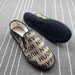 Stylish Printing Youth Old Beijing Cloth Shoes Mens Best Selling Slip-on Lofter Soft Bottom Breathable Casual Driving Shoes Summer