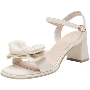 DUSTO | Butterfly Bow One Strap Summer Fairy Style Thick Heel Sandals