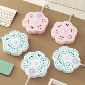 สายไฟบังคับด้วยไฟฟ้าแบบทนทานต่อพายุพร้อมช่องจับ USB พร้อมสวิตช์แบบอัจฉริยะ อุปกรณ์เสริมสายไฟแบบมีความยืดหยุ่นสำหรับใช้ในบ้าน