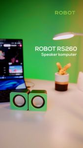 ROBOT Speaker Komputer RS260 Deep Bass 35mm Audio Usb Jack Portable Music Mini for Gaming Komputer Laptop Garansi 1 Tahun