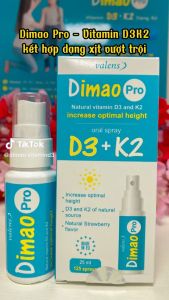 Dimao Pro D3K2 - Bổ Sung Vitamin D3 K2 Dạng Xịt Tăng Hấp Thu Canxi Tăng Chiều Cao Cho Bé chai 25ml