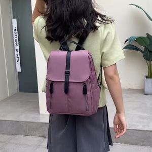 Ransel Wanita Kulit 2023 Desain Kunci Multi Ritsleting Tas Sekolah Travel Kasual Untuk Remaja Perempuan Tas Kapasitas Besar