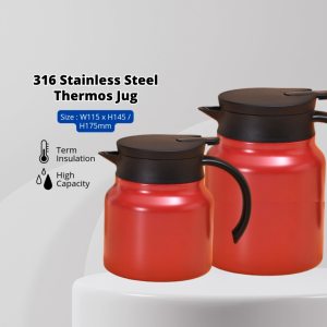 YU Ready Stock 316 Stainless Steel Thermos jar / Thermal Water / Jug Bottle Teapot / Coffee Pot Teko Tahan Panas Sejuk