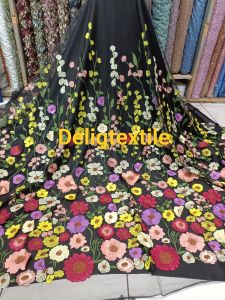 Bahan tille bordir tridi bunga garden 3D premium tridi bisa cod