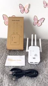 4 Antena Eksternal Wifi Extender Wifi Repeater 1200Mbps/4200Mbps 2.4G dan 5G Sinyal WiFi Memperluas Jangkauan Penguat Sinyal Wifi Wireless Wifi Range Extender Router Repeater