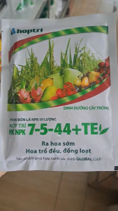 (Gói 250gr) Phân Bón Lá NPK Vi Lượng 7-5-44+TE HỢP TRÍ - Ra hoa sớm trổ đều đồng loạt