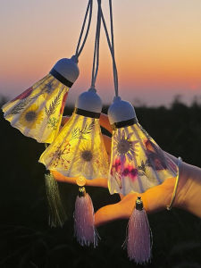 Handmade Dry Flower Badminton Lantern DIY Kit Ancient Style Bag Charm Creative Hanging Decoration Mid-Autumn Festival Gift