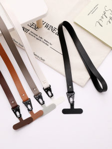 หลายสี Niche หนัง PU ใหม่เชือกโทรศัพท์มือถือที่แข็งแรงและทนทานพร้อมการ์ดสายคล้องคอ