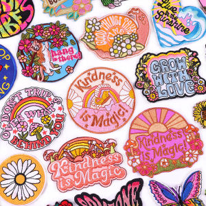 Kindness Is Magic/Cartoon Embroidery Patch Letter Patch Iron On Patches For Clothing thermoadhesive Patches On Clothes Sew DIY