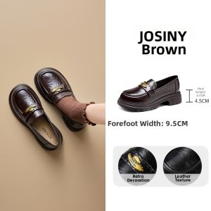 Josiny | Thick Sole Height-Increasing Easy-On Loafers
