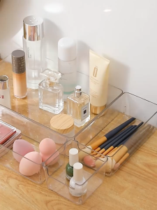 HOVELSHOP Tempat Skincare Aesthetic Rak Make Up Akrilik Box Parfum Transparan Sekat Organizer Box Makeup Ukuran Medium Aksesori Kecantikan Praktis - Lazada