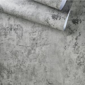 1PC 55CM  Wide Industrial Wind Self-adhesive Wallpaper Cement Gray Sticker Waterproof Retro Old Mottled Dark Gray Wallpaper