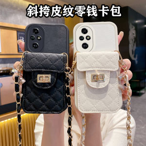 Luxurious Fashion Small Fragrance Style Silicone Phone Case with Lanyard for Honor 200 300 pro Women Full Cover Anti-Fall Wallet