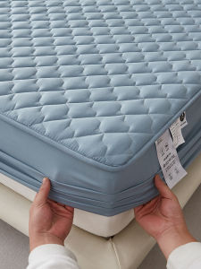 Simple Pure Color Geometric Cotton Quilted Bed Canopy Single Item Mattress Protector Bed Cover 1.8m Quality Bedding Accessories