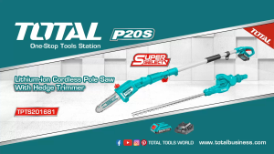 TOTAL Cordless pole saw with pole hedge trimmer TPTS201681