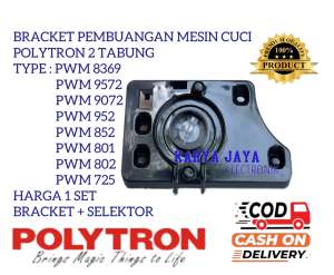 1 SET BRACKET + SELEKTOR PEMBUANGAN AIR MESIN CUCI POLYTRON 2 TABUNG - MODEL OVAL
