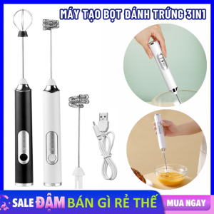 Máy Tạo Bọt Cafe  Cây Khuấy Pha Cà Phê Tự Động 2in1 - Máy Đánh Trứng Mini 3 Chế Độ Cầm Tay Nhỏ Gọn Kèm Sạc USB -  Cây Đánh Trứng Đánh Kem Trà Sữa Tự Động Cao Cấp