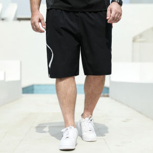 plus Size Mens Casual Pants Breathable Loose Fit Summer Fashion Urban Style Five-Quarter Length Straight Leg Sporty Style