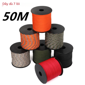 1 Cuộn Dây Dù 50m 4mm Với 7 Lõi Dùng Cho Dù Sinh Tồn Dây Buộc Cắm Trại Leo Núi Đi Bộ Đường Dài Dây Phơi Quần Áo