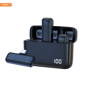 Micro Không Dây Lavalier Có Hộp Sạc Mic Mini Khử Tiếng Ồn Di Động Dành Cho Cuộc Phỏng Vấn Trực Tiếp Ngoài Trời Bộ Phát Sóng Tụ Điện Chuyên Nghiệp Trong Phòng Thu