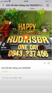 CHỮ NỔI tráng gương cao 20cm dán tường trang trí