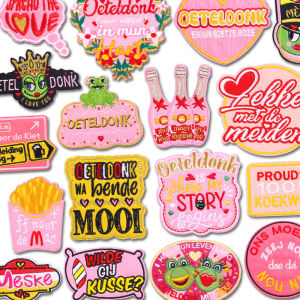 Oeteldonk Emblem Patch Netherland Carnival Embroidered DIY Iron On Patches For Clothing Frog Patch Celebration Gifts Sewing DIY