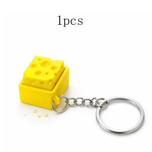 Bandai | Mini Cheese KeyChain Keyboard Stress Relief Fidget Button Cheese Keycap Fidget Clicker Keyboard Keychain Pendant Finger Toys