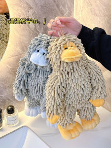 ผ้าเช็ดมือแบบแขวนน่ารัก 3 มิติ ผ้าเช็ดมือขนแกะ ผ้าเช็ดมือสำหรับห้องน้ำและครัว ผ้าเช็ดมือแบบดูดซับน้ำทรงบอล
