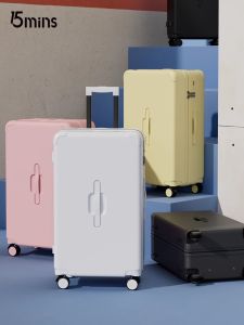 15MINS Large Capacity Travel Suitcase Womens Durable Luggage Pullman 24 Inch Password Box Business/OL Style Velvet Lining